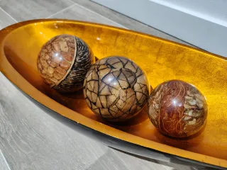 Cuenco Decorativo cobre-naranja y Negro