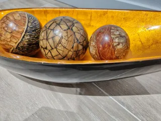 Cuenco Decorativo cobre-naranja y Negro