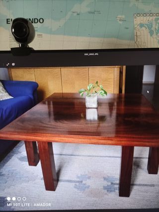 Mesa de madera caoba 110x110