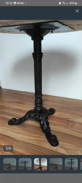 Mesa redonda mármol y hierro 70cm