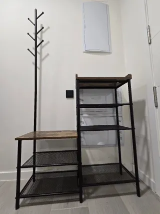 Mueble Zapatero de entrada con perchero en espiga.