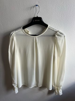 Blusa blanca manga larga DUVAMI
