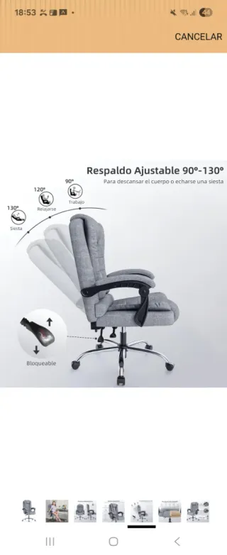 Silla de oficina gris