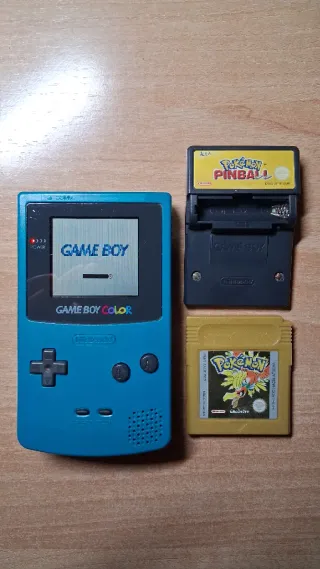 Game Boy Color Azul + Pokémon Oro y Pinball