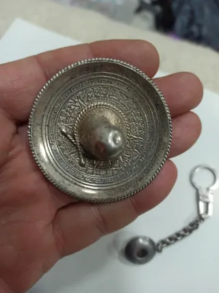 Llavero y adornos sombrero plata 925