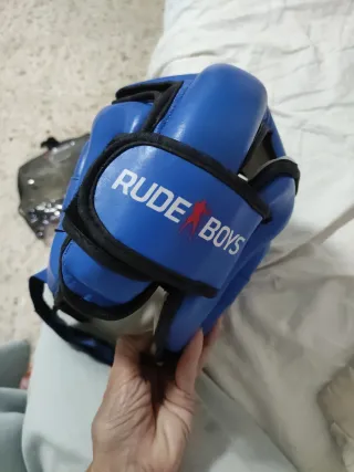 Casco protector azul