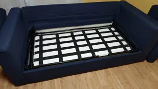 Sofá Cama Azul Tela