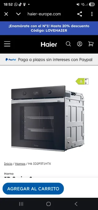 Horno Haier ID Series 2 H6 ID2P3T1HTX