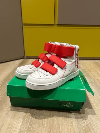 Diadora Scarpe Bambino Bianche Rosse