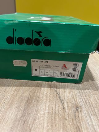 Diadora Scarpe Bambino Bianche Rosse