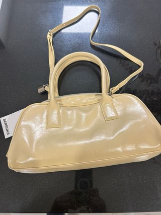 Bolso piel  Breska Beige/crema