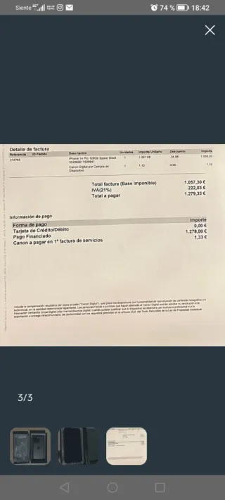 iPhone 14 Pro Negro con Factura