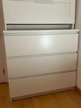 Cómoda MALM 3 cajones blanca IKEA