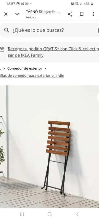 Lote 2 sillas jardín IKEA