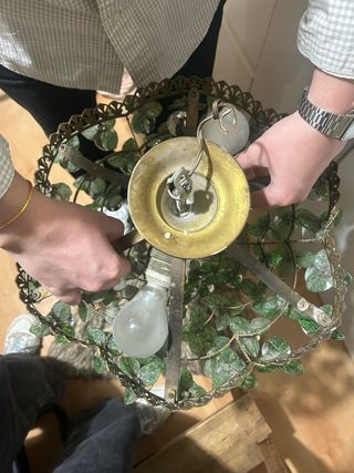 Lámpara Murano Cristal Verde y Transparente