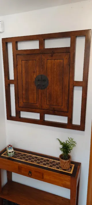 Consola recibidor madera y metal