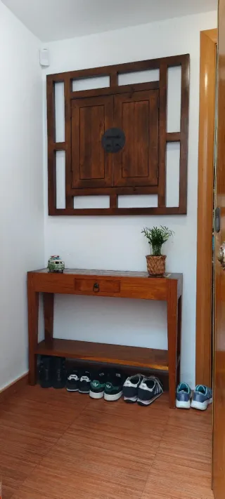 Consola recibidor madera y metal