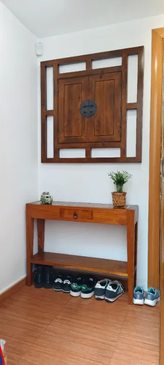 Consola recibidor madera y metal