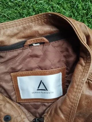 Chaqueta XXL Piel Búfalo Marrón Serge Pariente