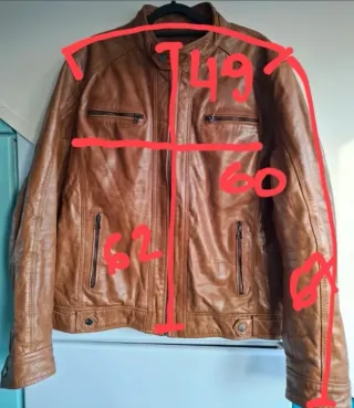 Chaqueta XXL Piel Búfalo Marrón Serge Pariente