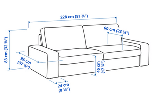 Sofá gris oscuro de tela modelo KIVIK IKEA