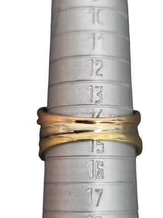 Anillo 3 Oros con Piedras Blancas Talla 14