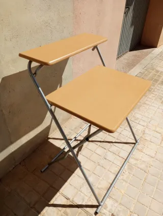Mesa de estudio plegable madera y metal