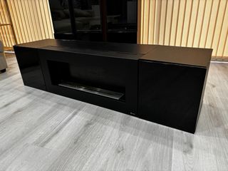 Mueble TV Negro con Chimenea + Regalo