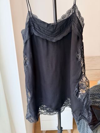 Top Zara Negro Encaje