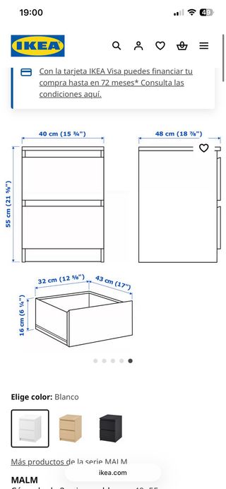 Cajonera IKEA MALM Blanca