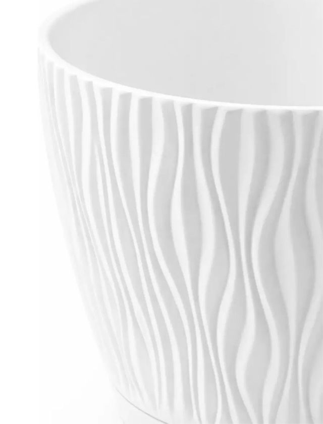 Maceta Blanca 24 cm diámetro Diseño Oasis