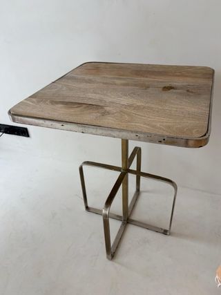 Mesa vintage madera maciza y acero