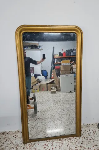 Espejo VINTAGE Piedra y Cristal Dorado