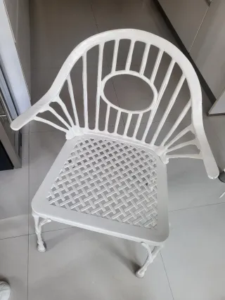 2 Sillas de hierro con cojines florales