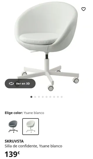 Silla Oficina IKEA SKRUVSTA Blanca