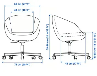 Silla Oficina IKEA SKRUVSTA Blanca