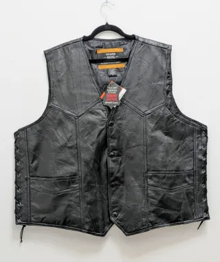 Chaleco Piel Motorista Trenzado Genuine Hog