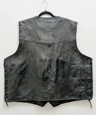 Chaleco Piel Motorista Trenzado Genuine Hog