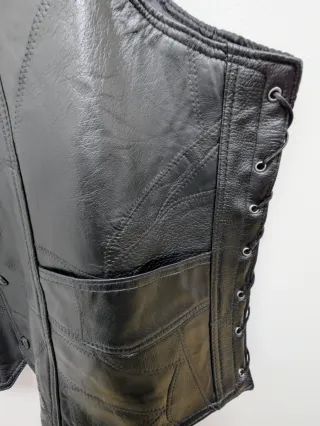 Chaleco Piel Motorista Trenzado Genuine Hog