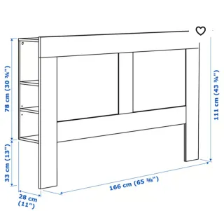 Cabecero blanco Ikea con almacenaje