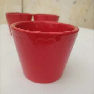 Set 3 Mini Vasi Rossi Cuore