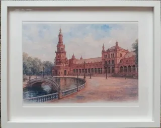 Cuadro Plaza de España Sevilla Antigua