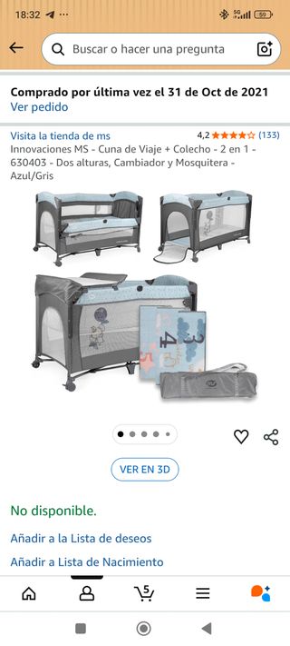 Cuna de Viaje Plegable MS 2 en 1