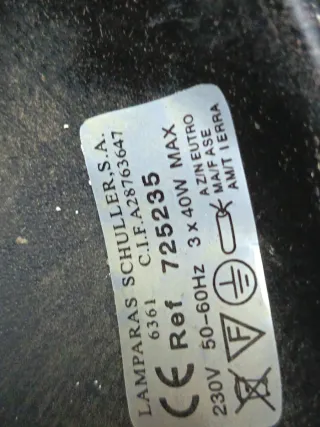 Lámpara de techo cristal y metal