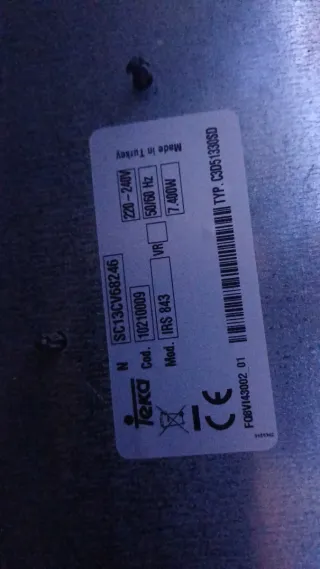 Placa Inducción Teka IRS843 80x51