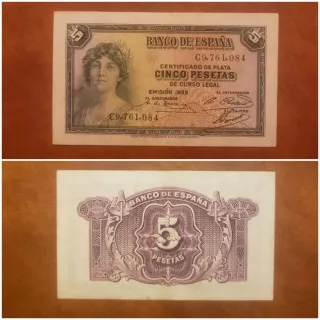 🇪🇦Billete 5 Pesetas España 1935