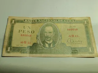 Billete 1 Peso Cuba 1959 Fidel Castro Che