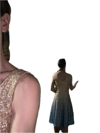 Vestido midi fiesta lentejuelas Simorra Como nuevo