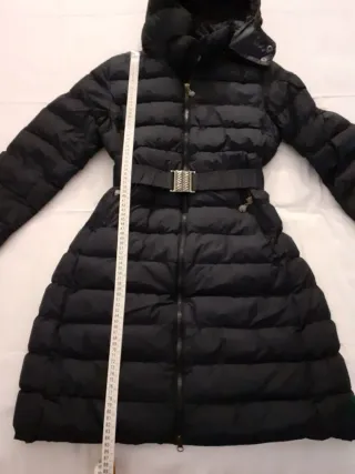 Giubbotto lungo donna blu con cintura