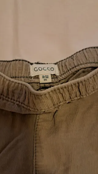Pantalón Gocco micropana beige 9-12 meses